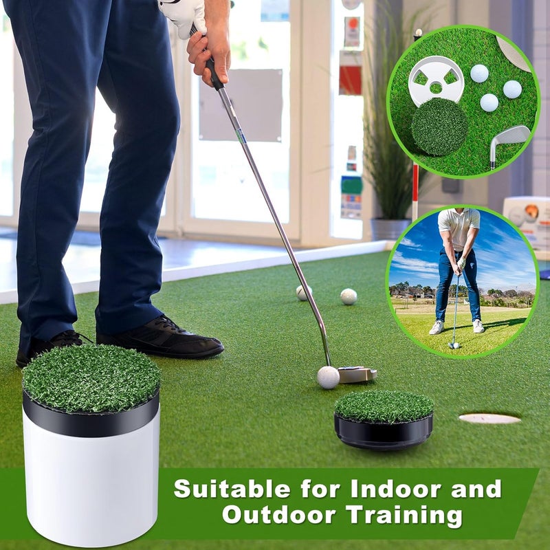 Seenelling 2 Sets Golf Hole Cup for Putting Green Golf Accessories for Backyard Practice with Plastic Hole Cups Cover for Base Enhanced Home Golfing Experience - Image 5